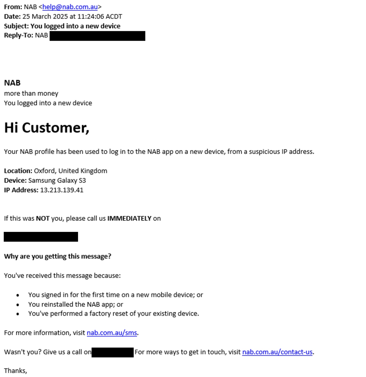 Image showing fraud email