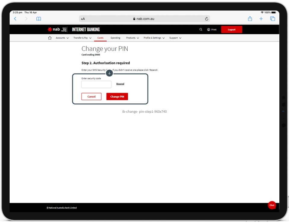 How to change your card’s PIN Online banking guide NAB
