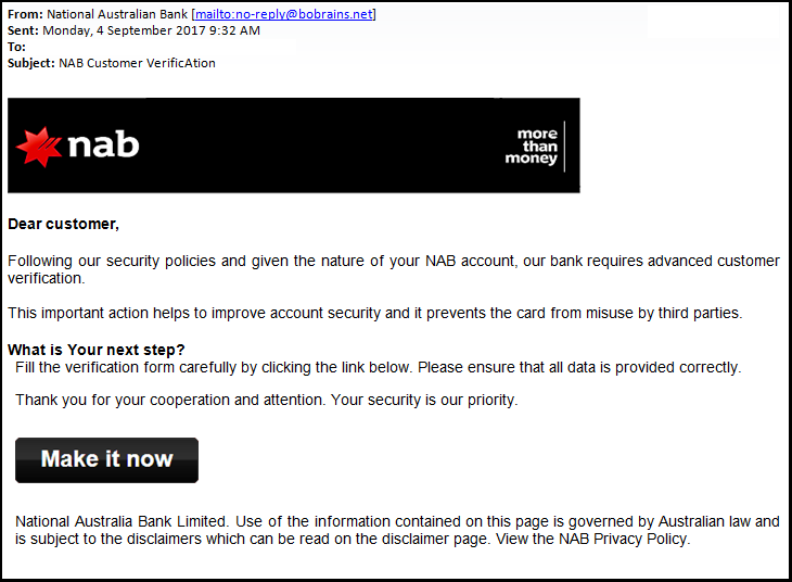 Fraud warnings for all NAB customers - NAB