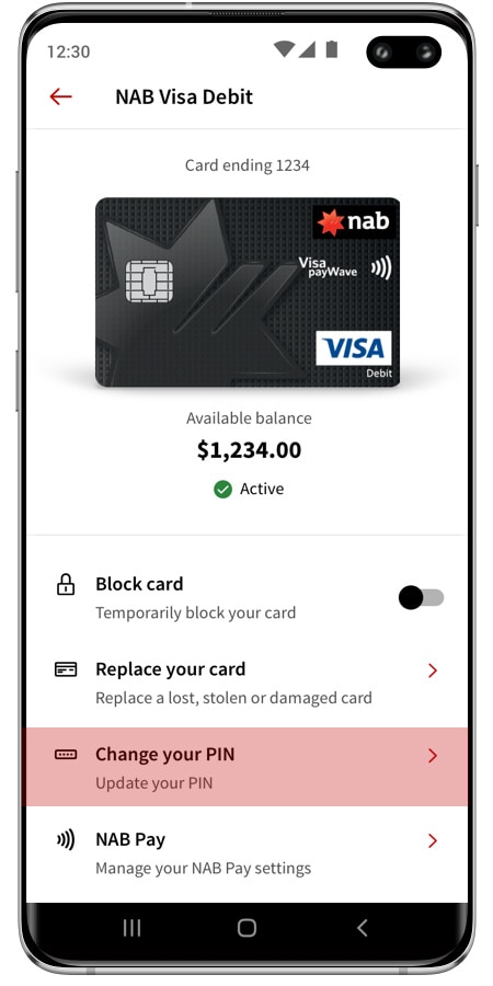 How To Change Your Card Pin Nab App Help Guide For Android Nab