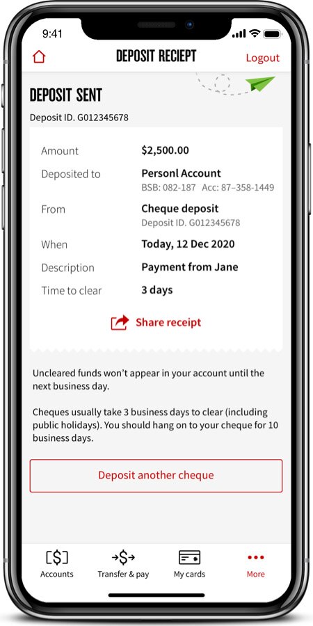 How To Deposit Cheques Using A Mobile Nab App Help For Ios Nab