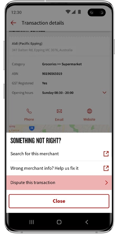 How to submit a transaction dispute | NAB app help guide ...