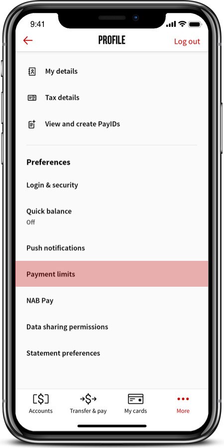 How To Change A Daily Transfer Limit Nab App Help For Ios Nab