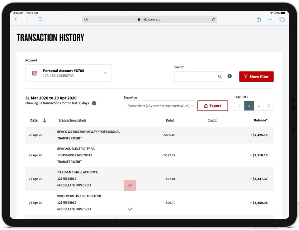 How to view merchant details banking help guide NAB