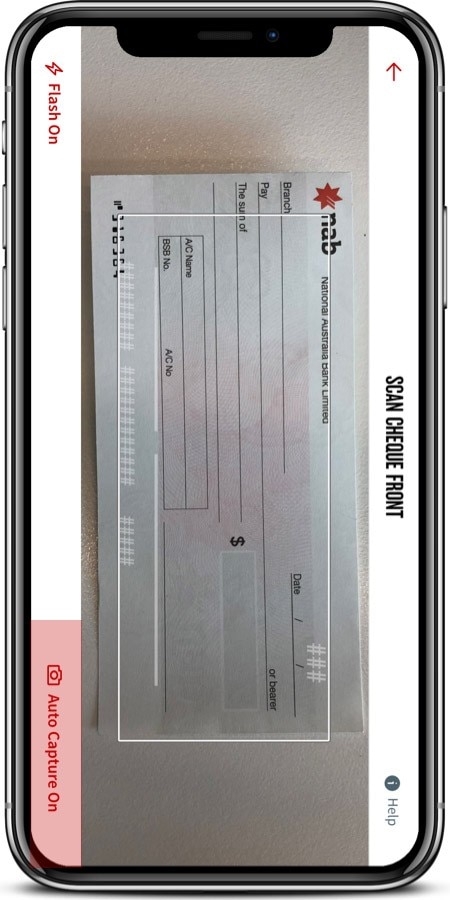 Scanning front and back of cheque