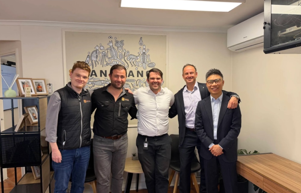 L-R: Luca Wormald & Zack Angelovski from Banarang, & Adam Fletcher, Zoran Talevski & Yan Chen from NAB